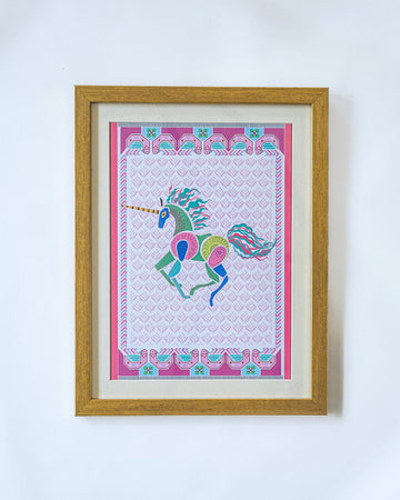 Unicorn with Wooden Framing
