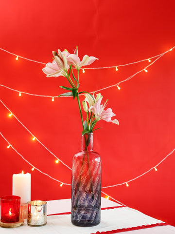 Mirar Etched Glass Bottle Vase