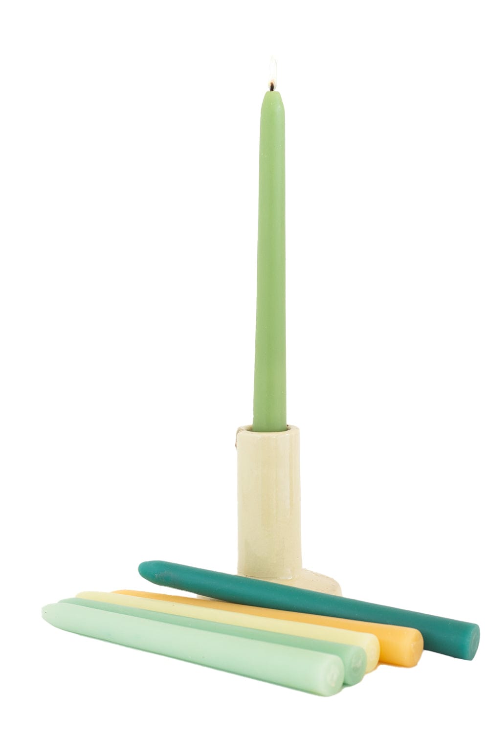 Verde Ombre Tapered Candles - set of 6