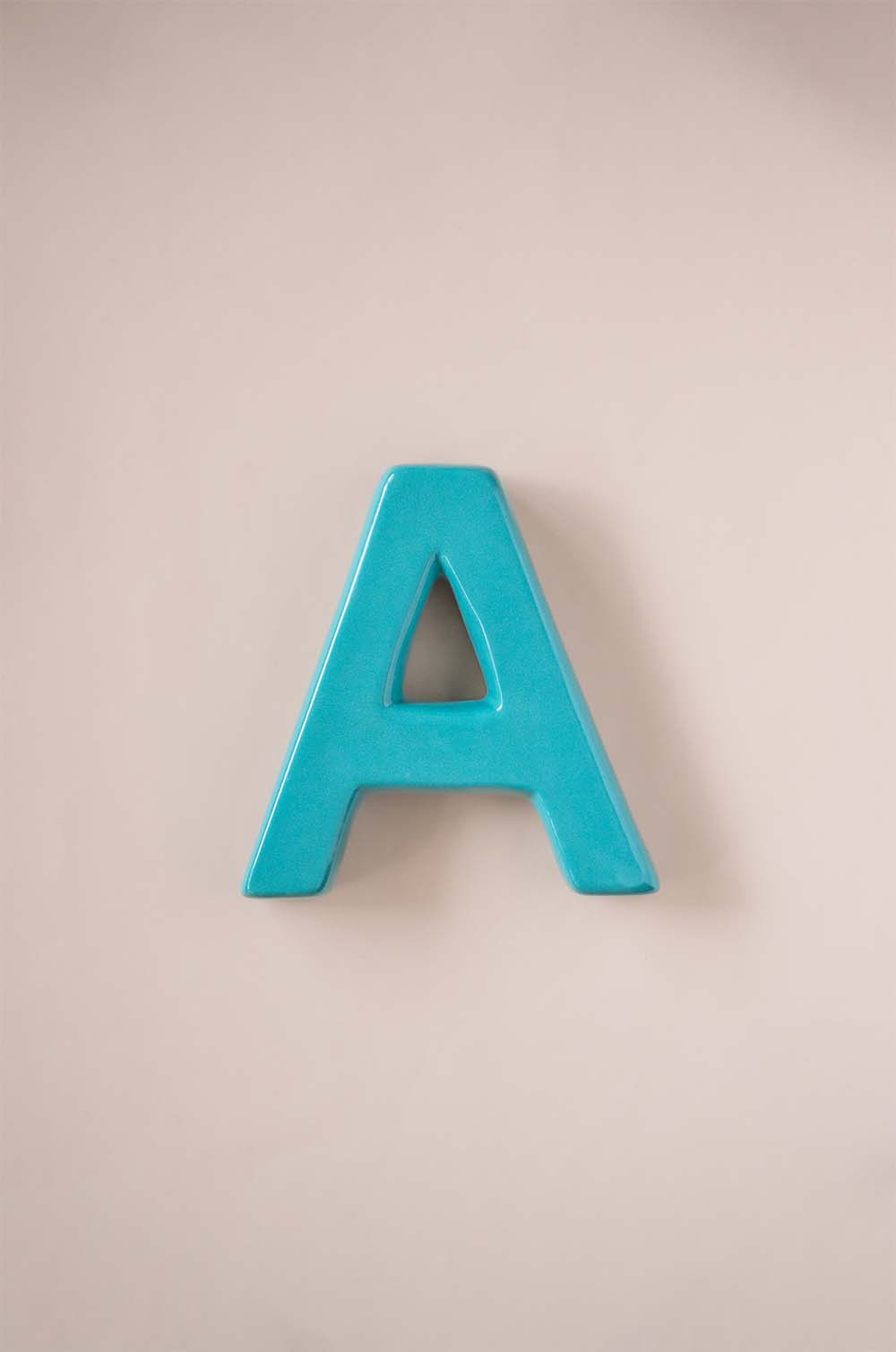 Mottled Mono Wall Hanging Teal A to Z