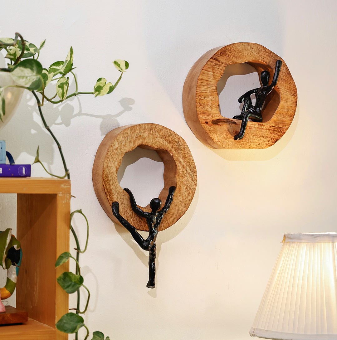 Ascend & Rise Wood & Metal Wall Decor Set of 2