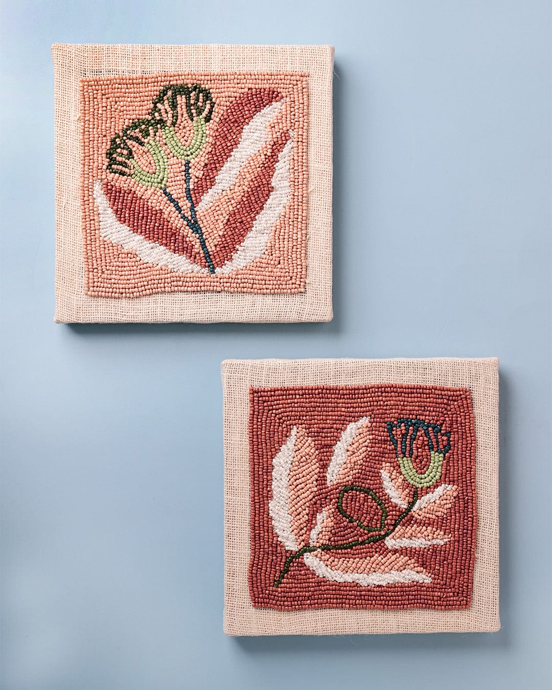 Botanica Hand Embroidered Beads Wall D¨¦cor - Set of 2