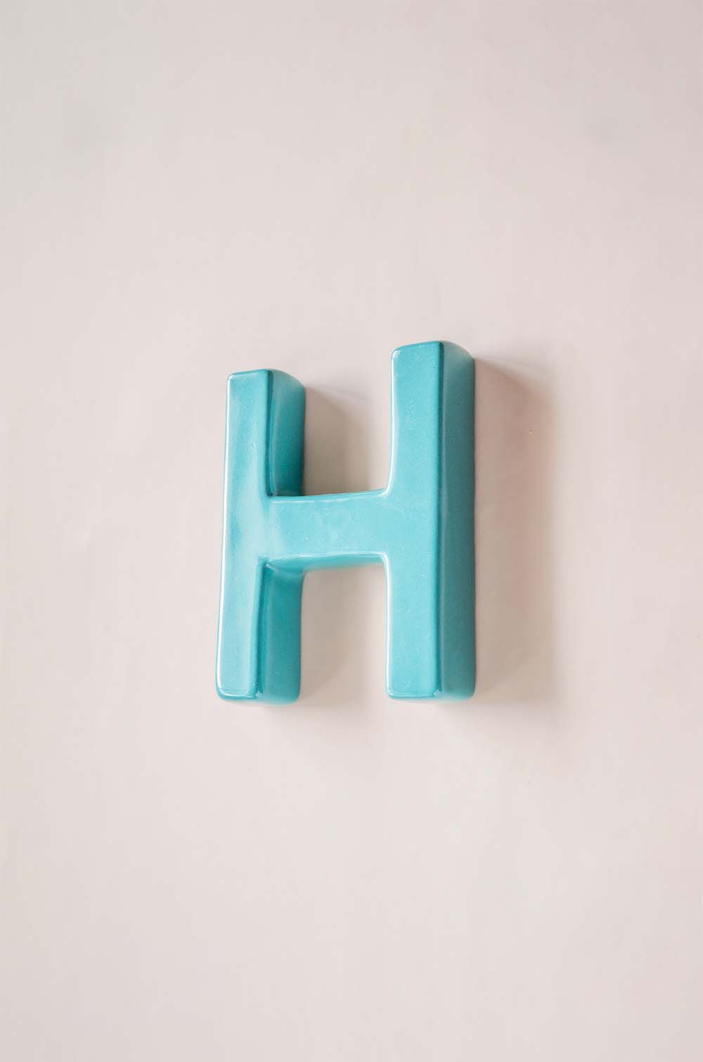 Mottled Mono Wall Hanging Teal A to Z