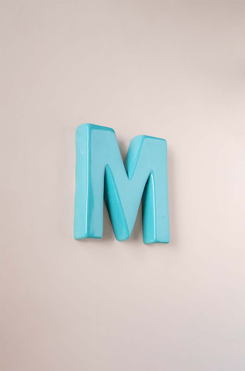 Mottled Mono Wall Hanging Teal A to Z