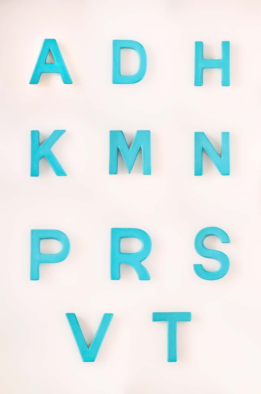 Mottled Mono Wall Hanging Teal A to Z