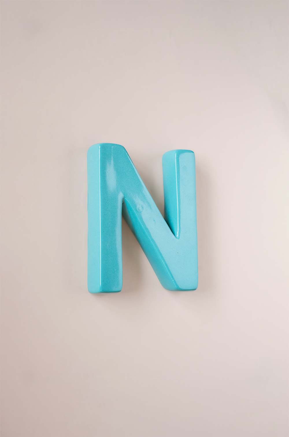 Mottled Mono Wall Hanging Teal A to Z