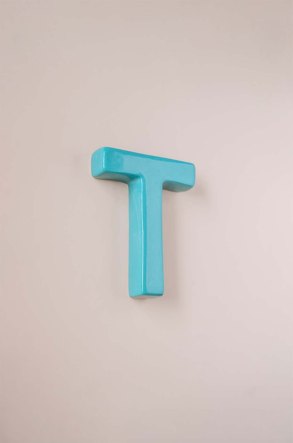 Mottled Mono Wall Hanging Teal A to Z