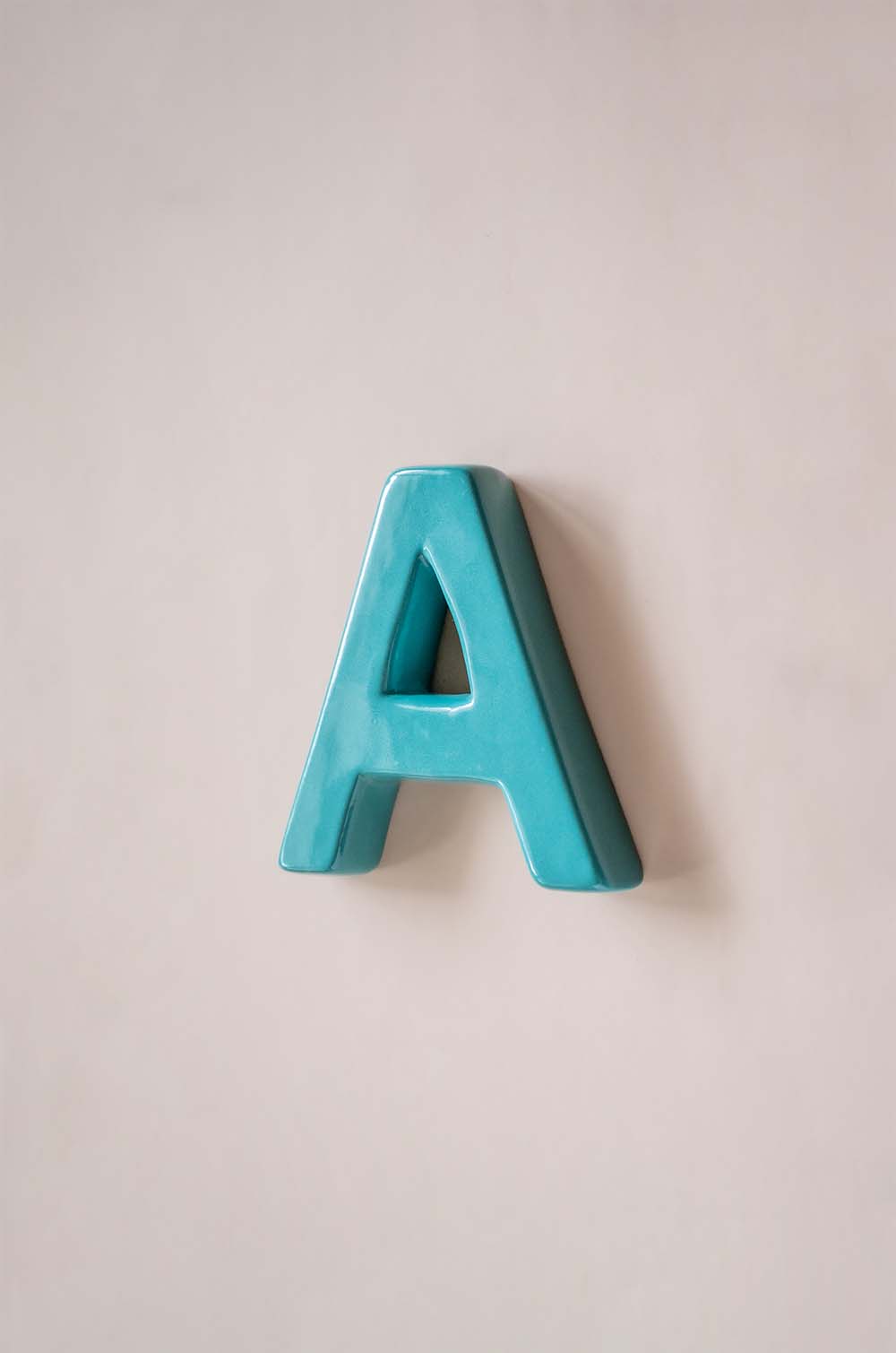 Mottled Mono Wall Hanging Teal A to Z