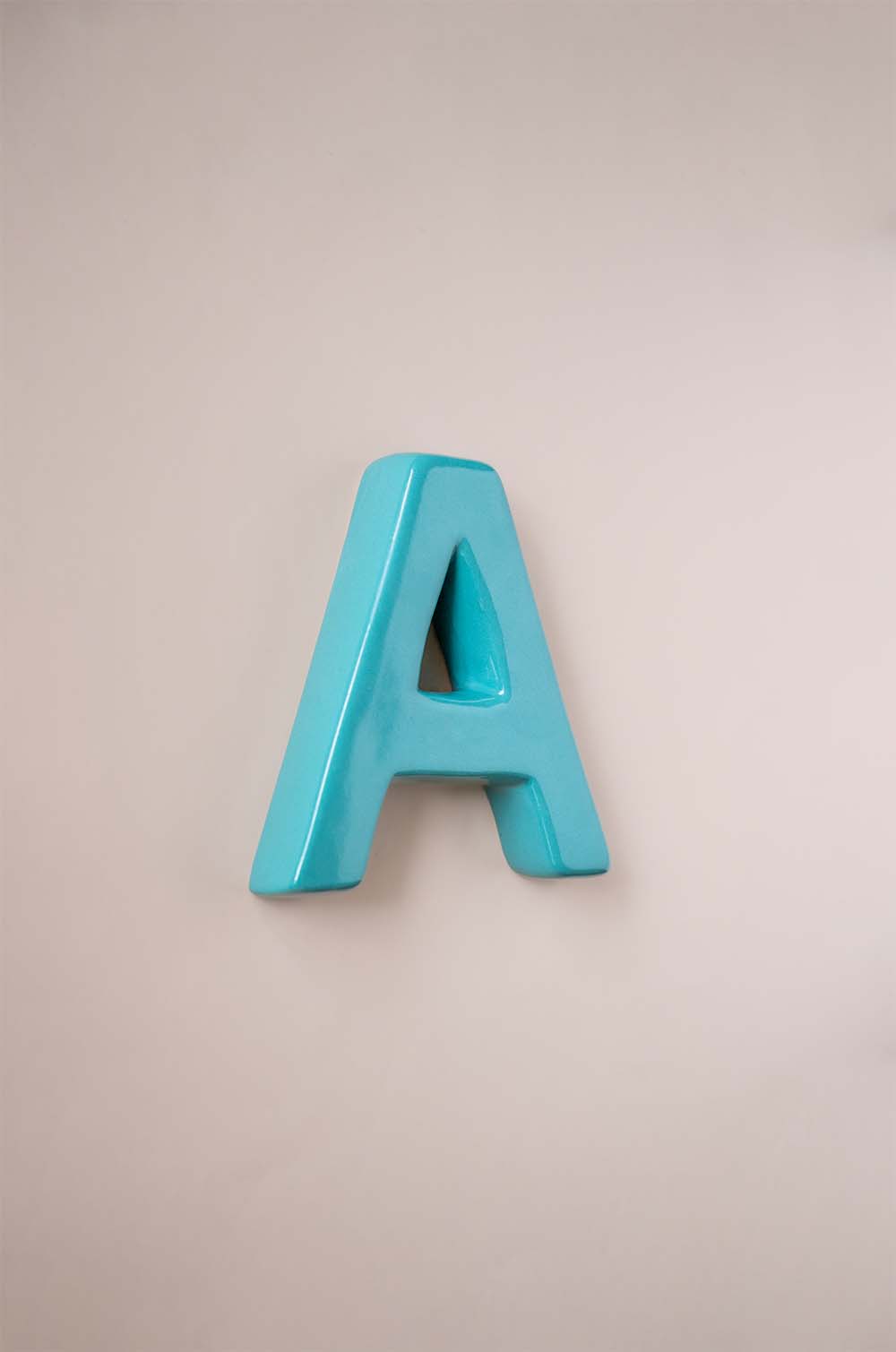 Mottled Mono Wall Hanging Teal A to Z