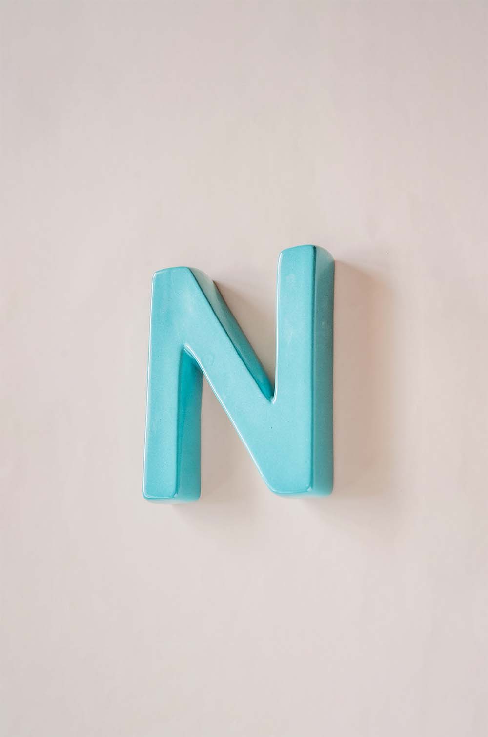 Mottled Mono Wall Hanging Teal A to Z
