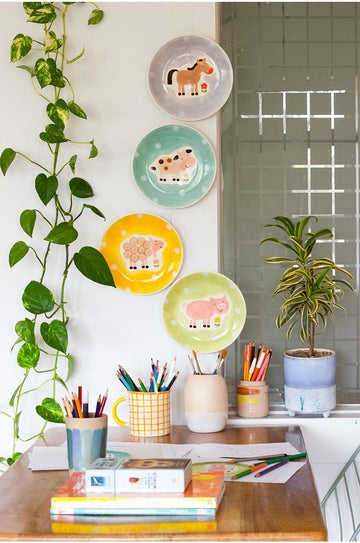 Quirky Farm Handpainted Wall Plate