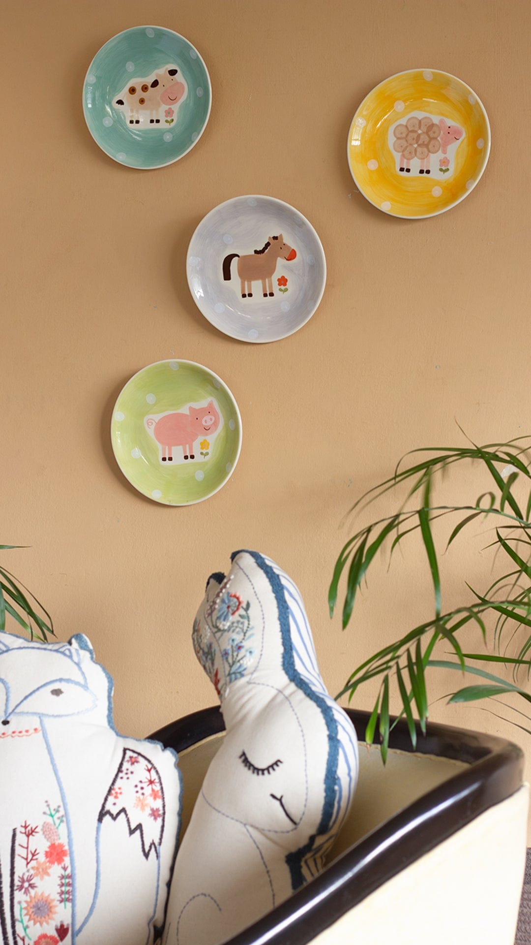 Quirky Farm Handpainted Wall Plate