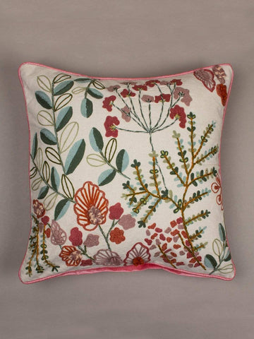 Wallflowers Embroidered Cushion Cover