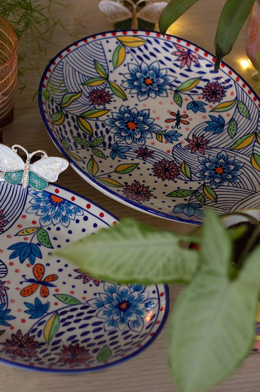 Wild Indigo Handpainted Oval Platter