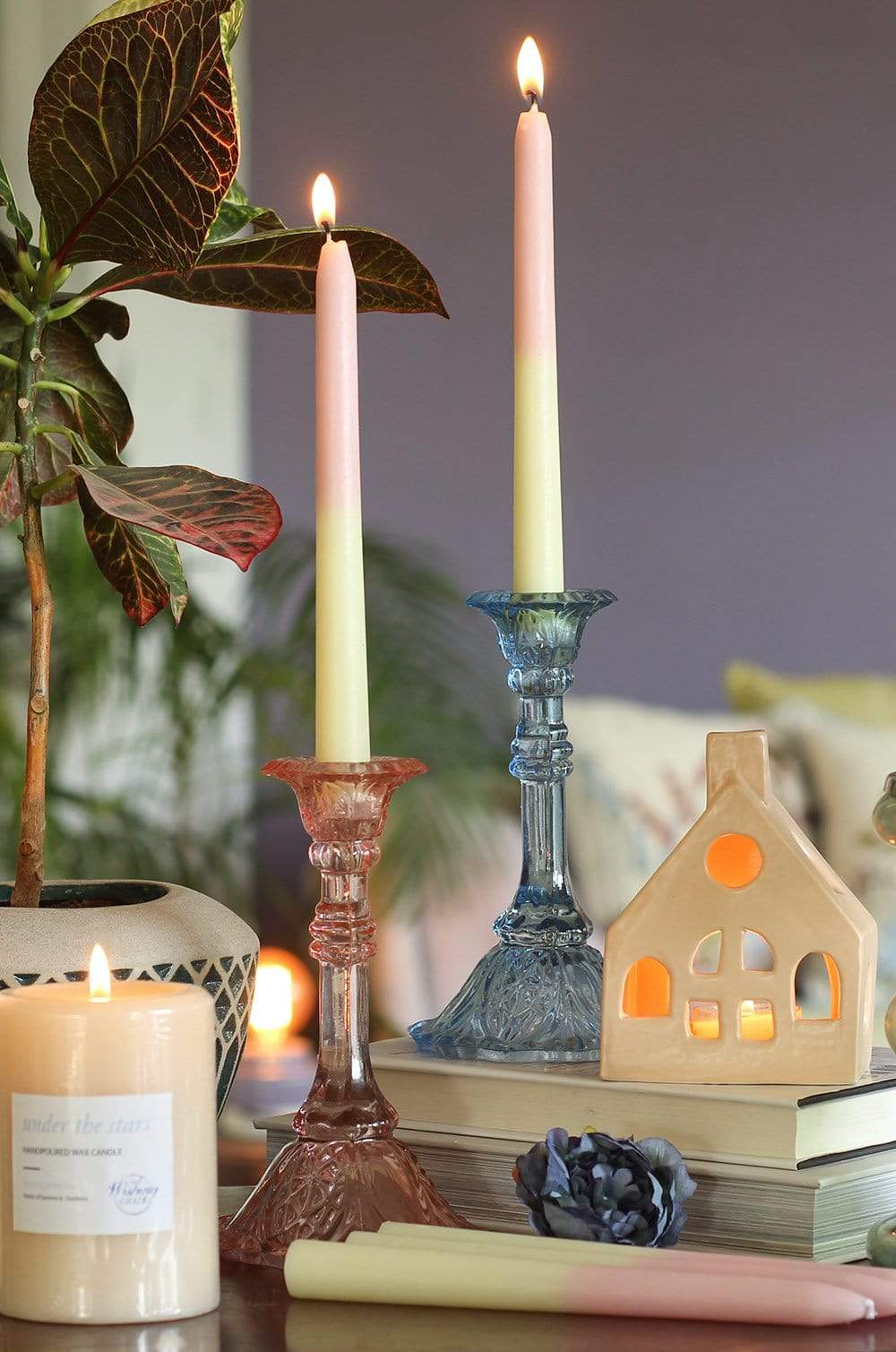 Half & Half Tapered Candles - Set of 6
