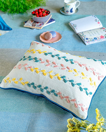 Zelda Embroidered Cushion Cover - 14 Inch X 20 Inch