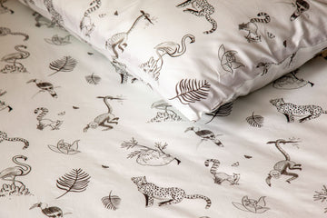 Zookeeper Jungle Stories Sheet and Shams Set - Flat Sheet Single