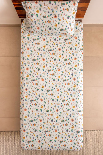 Zookeeper Ribbons and Flowers Sheet and Shams Set-FITTED SHEET